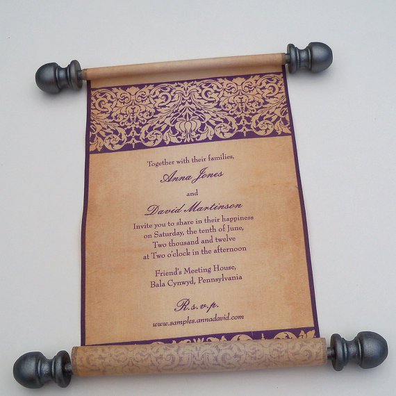 Medieval Scroll Wedding Invitations