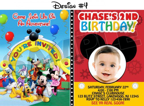 Mickey Mouse Birthday Invitation Ideas