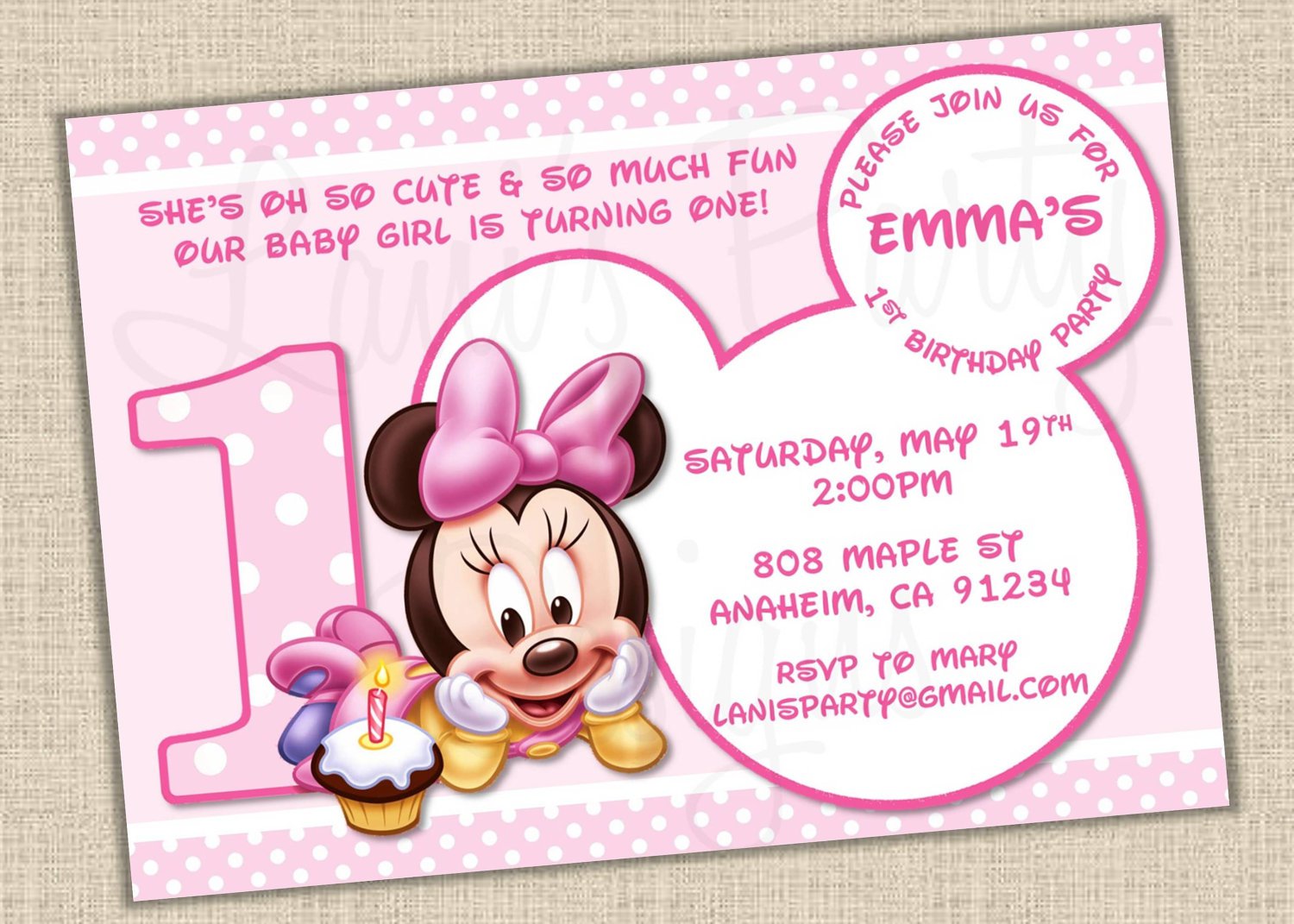 Mickey Mouse First Birthday Invitations Templates