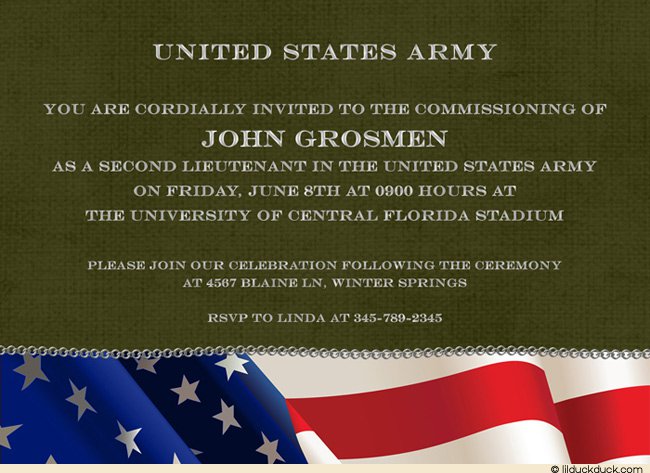 Military Personal Wording For Invitations