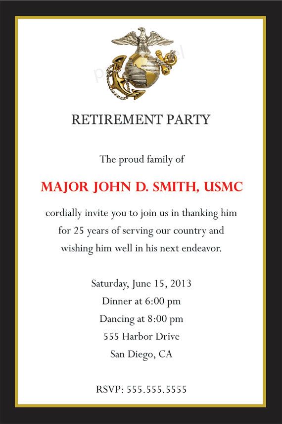 Military Retirement Invitations Online