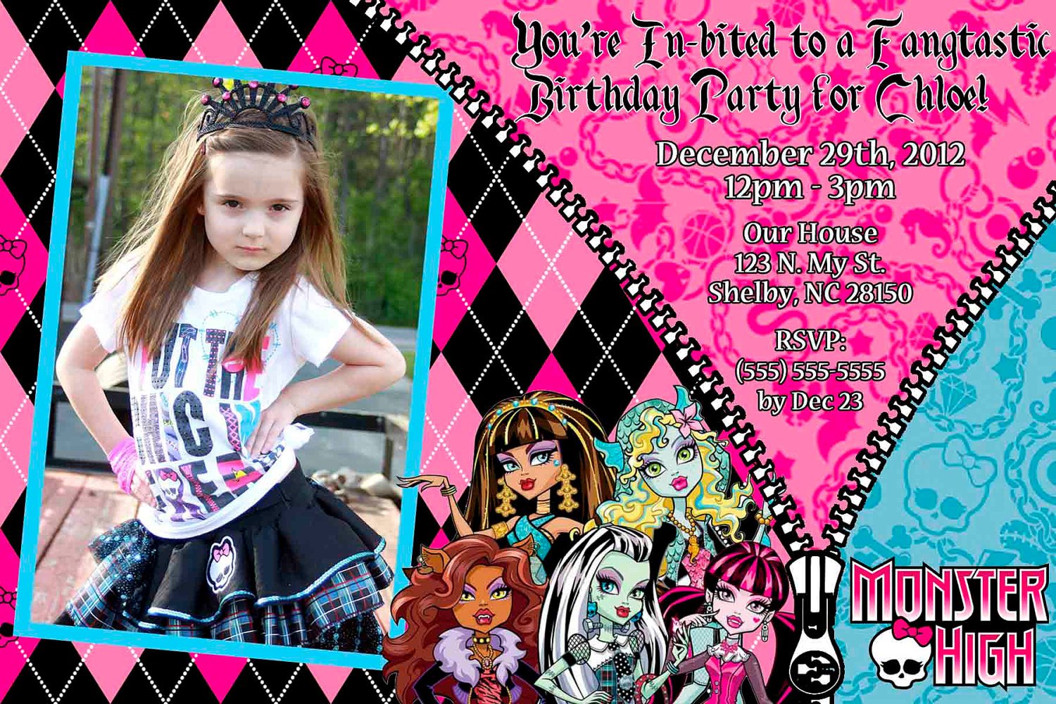 Monster High Make Your Own Invitations