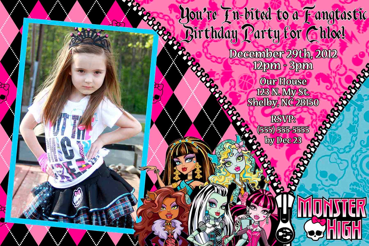 Monster High Invitations Your Own Invitation Design Blog