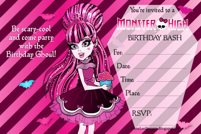 Monster High Party Invitations Free Printable