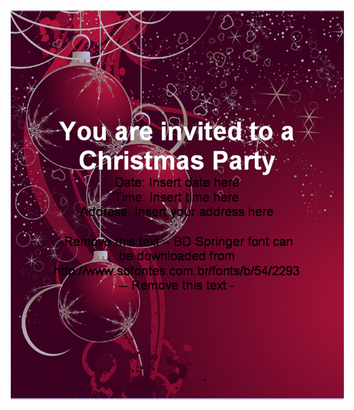 Office Christmas Party Invitation Free Templates