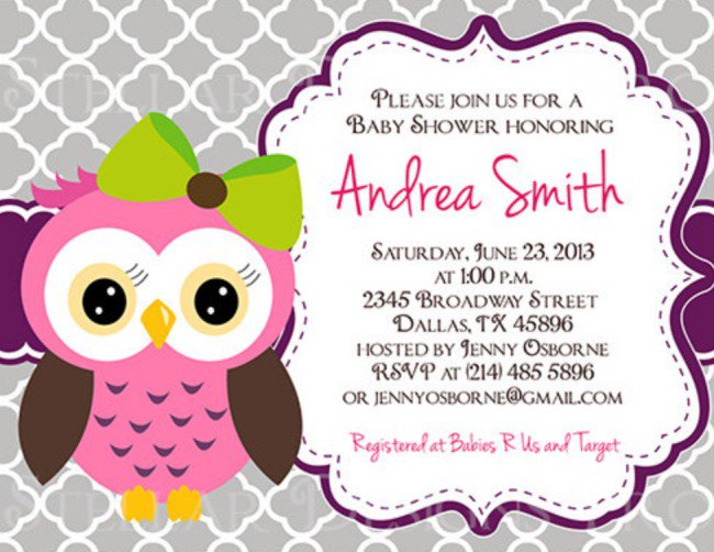 Owl Birthday Party Invitations