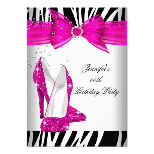 Pink Zebra Party Invitation Templates