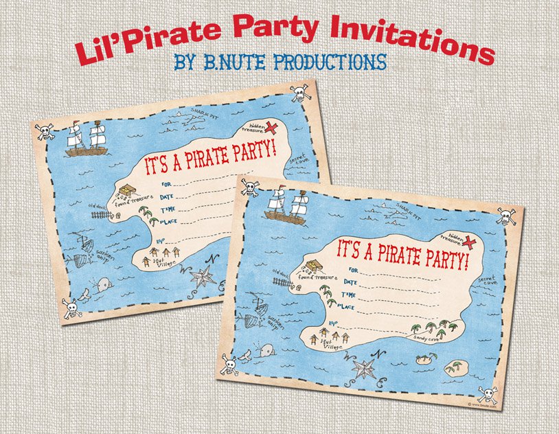 Pirate Birthday Party Invitations Printable