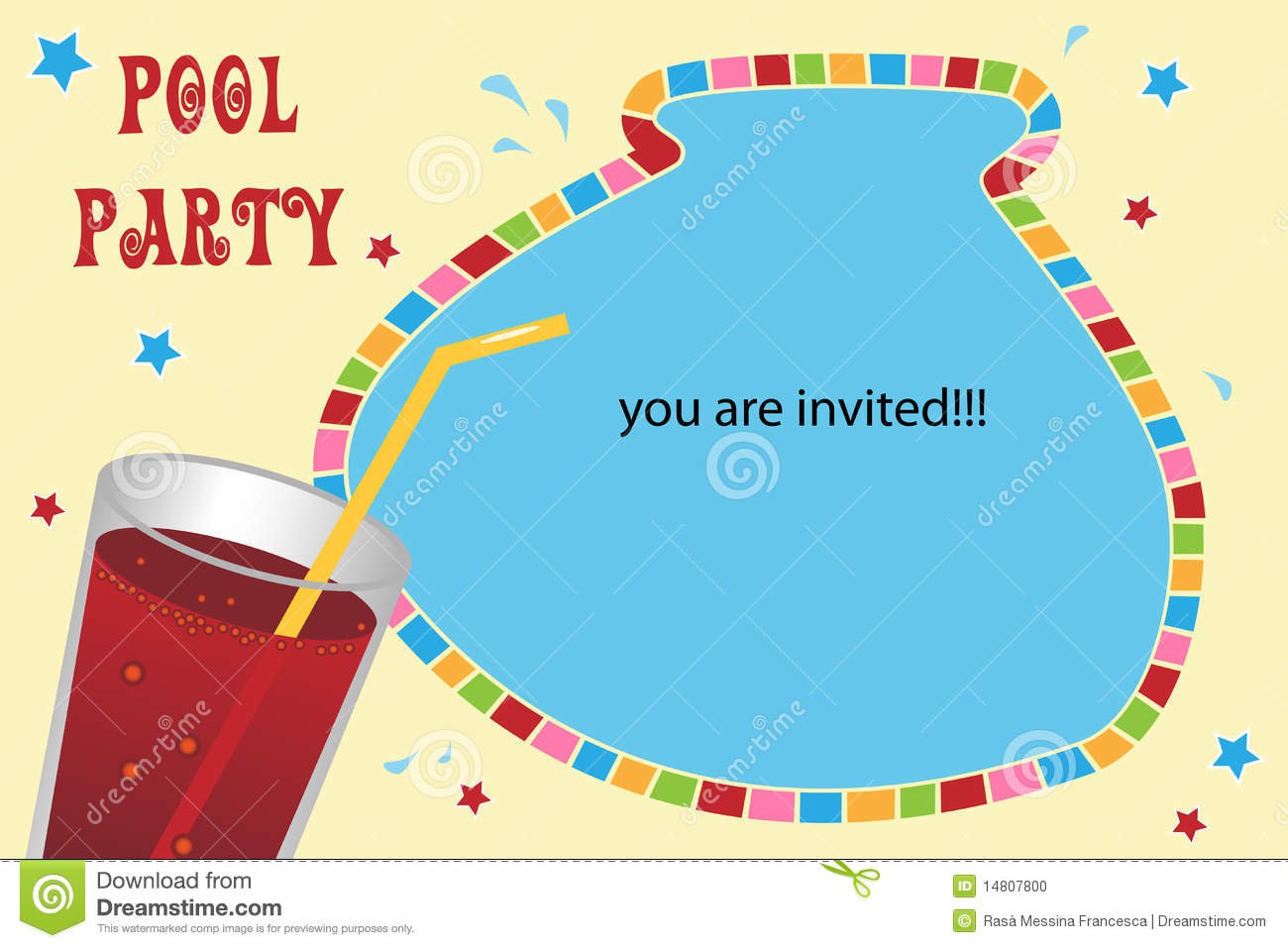 Pool Party Invitations Clip Art