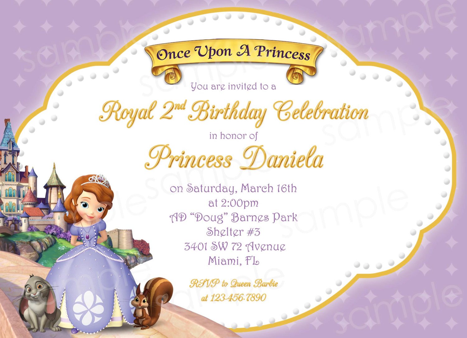 Princess Birthday Invitations Blank Templates