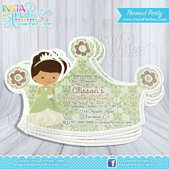 Princess Tiana Birthday Invitations Printable