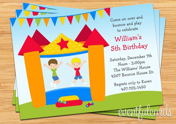 Printable Bounce House Birthday Invitations