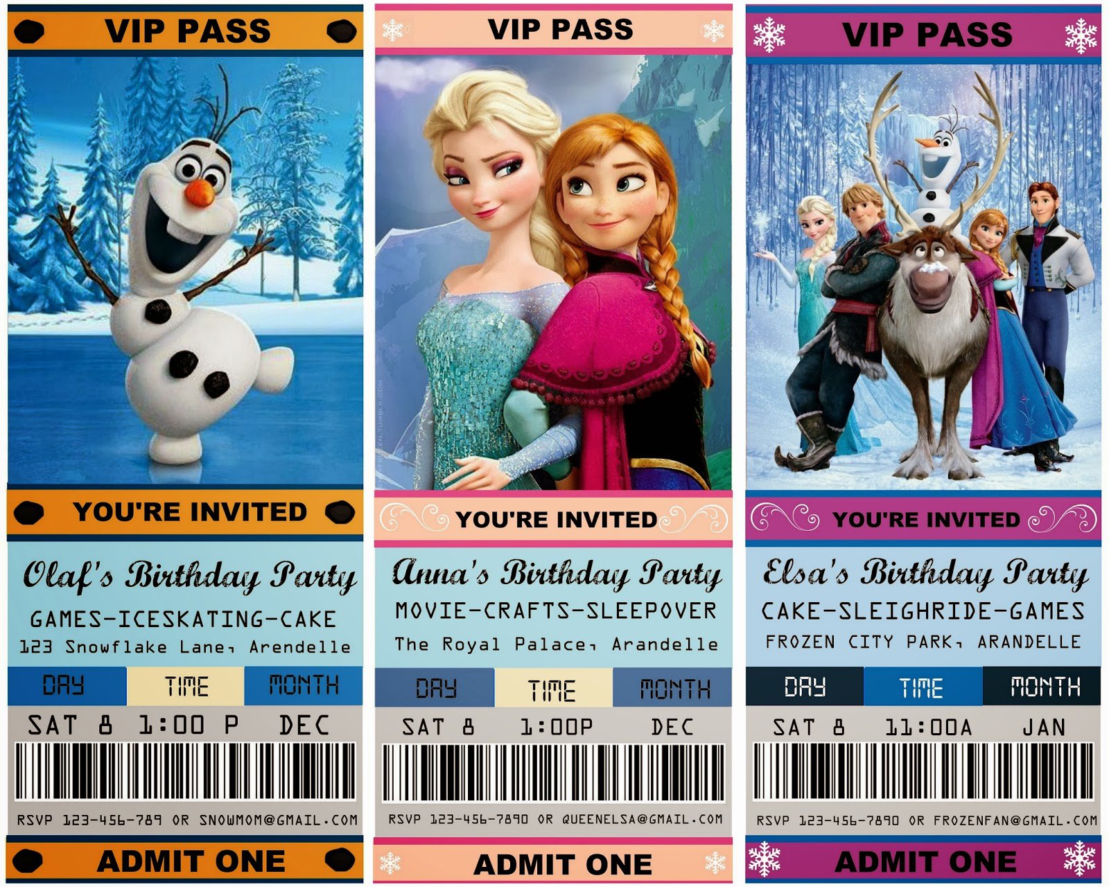 Printable Frozen Party Invitations Australia