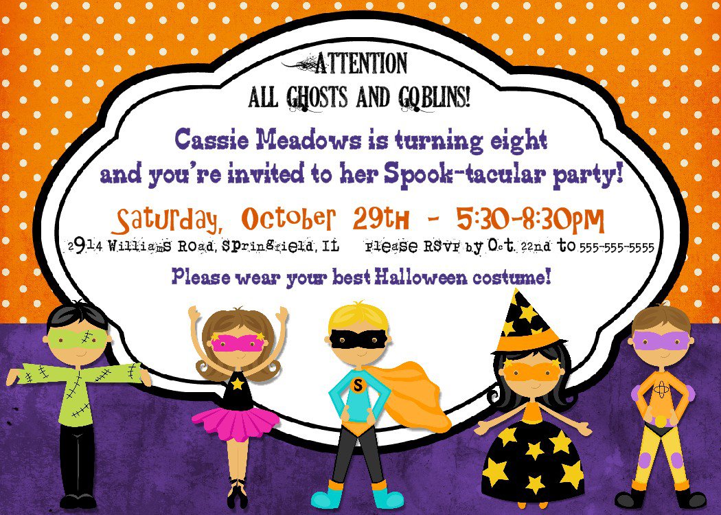 Halloween Party Printable Birthday Invitations - Invitation Design Blog