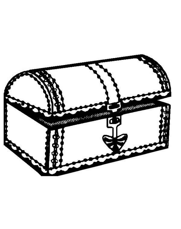 Printable Treasure Chest Coloring Page