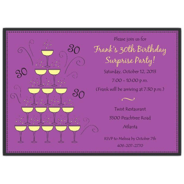 Purple Birthday Party Invitations