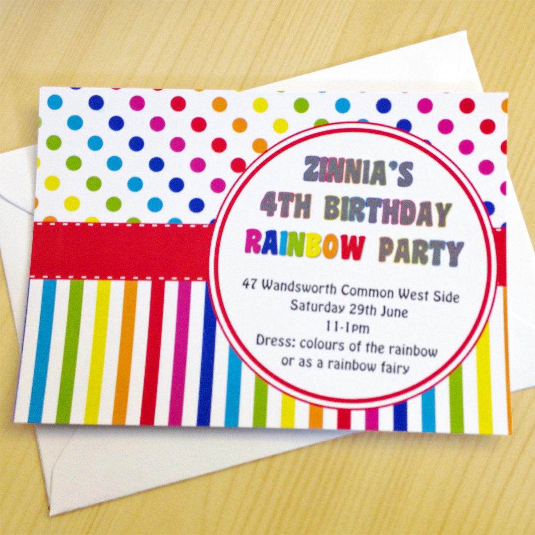 Rainbow Party Invitations - Invitation Design Blog