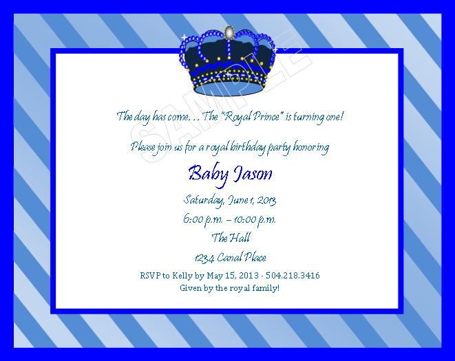 Royal Prince Baby Shower Invitations