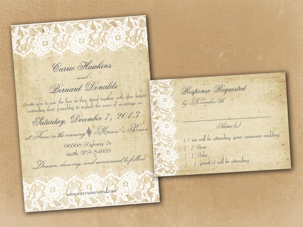 Rustic Wedding Invitations Template
