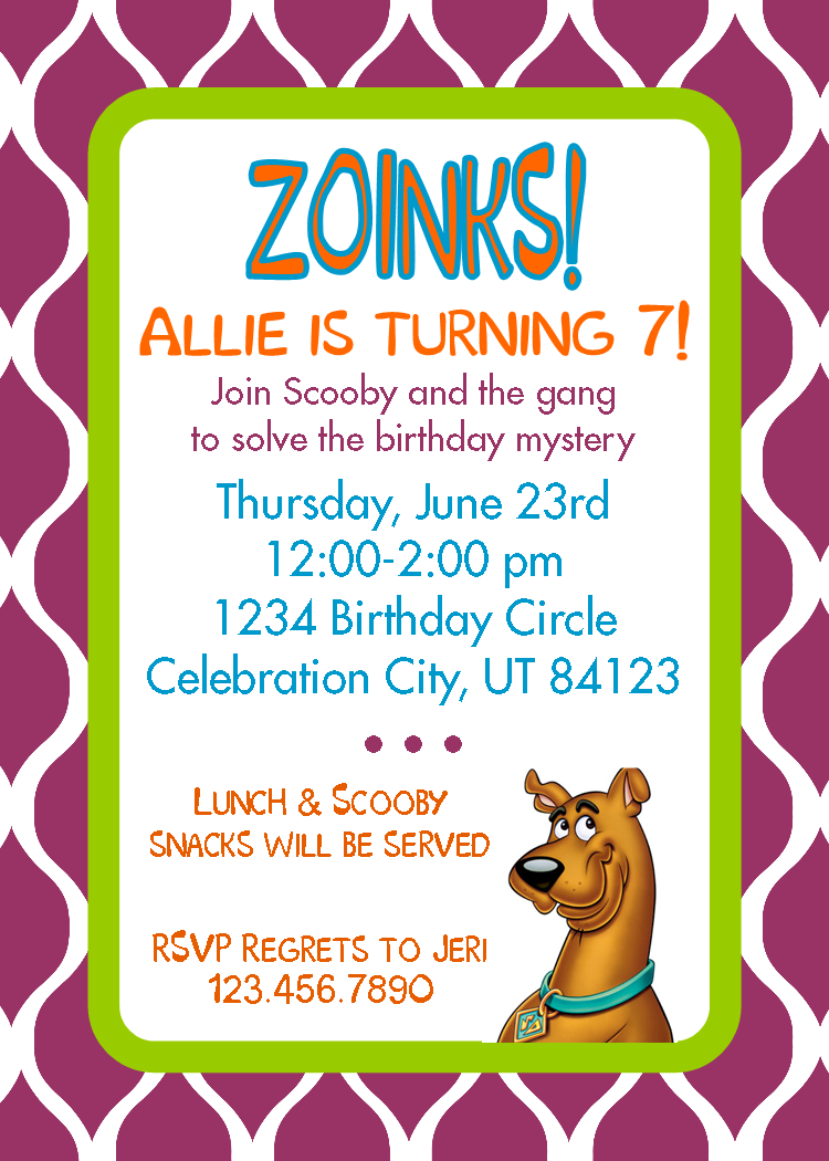 Scooby Do Birthday Invitations Invitation Design Blog