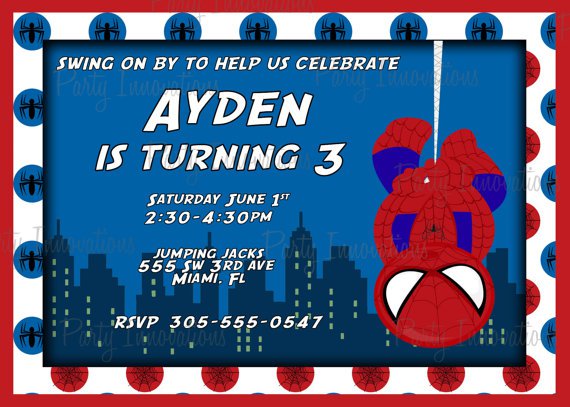 Spider-man Birthday Party Invitation Printable