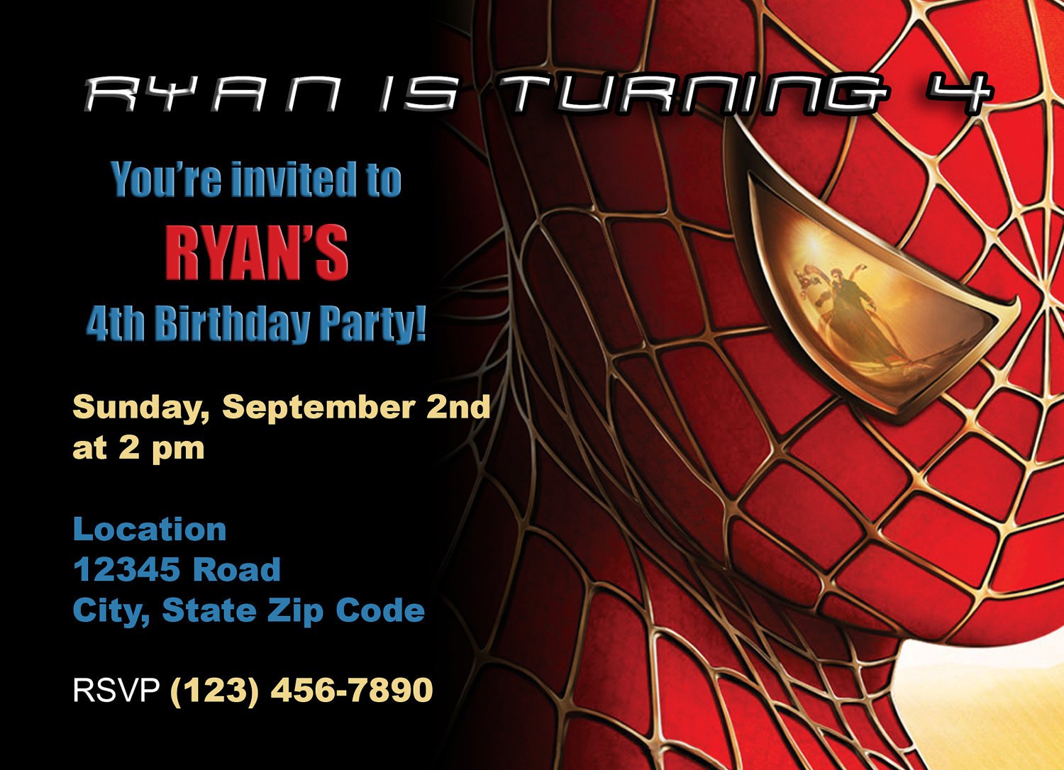 Spider-man Invitations Templates