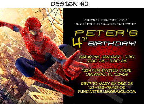 Spiderman Birthday Party Invitations Printable