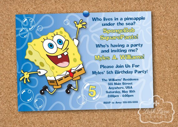 Spongebob Squarepants Party Invitations Printable