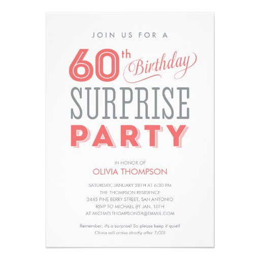Surprise Birthday Invitations Blank