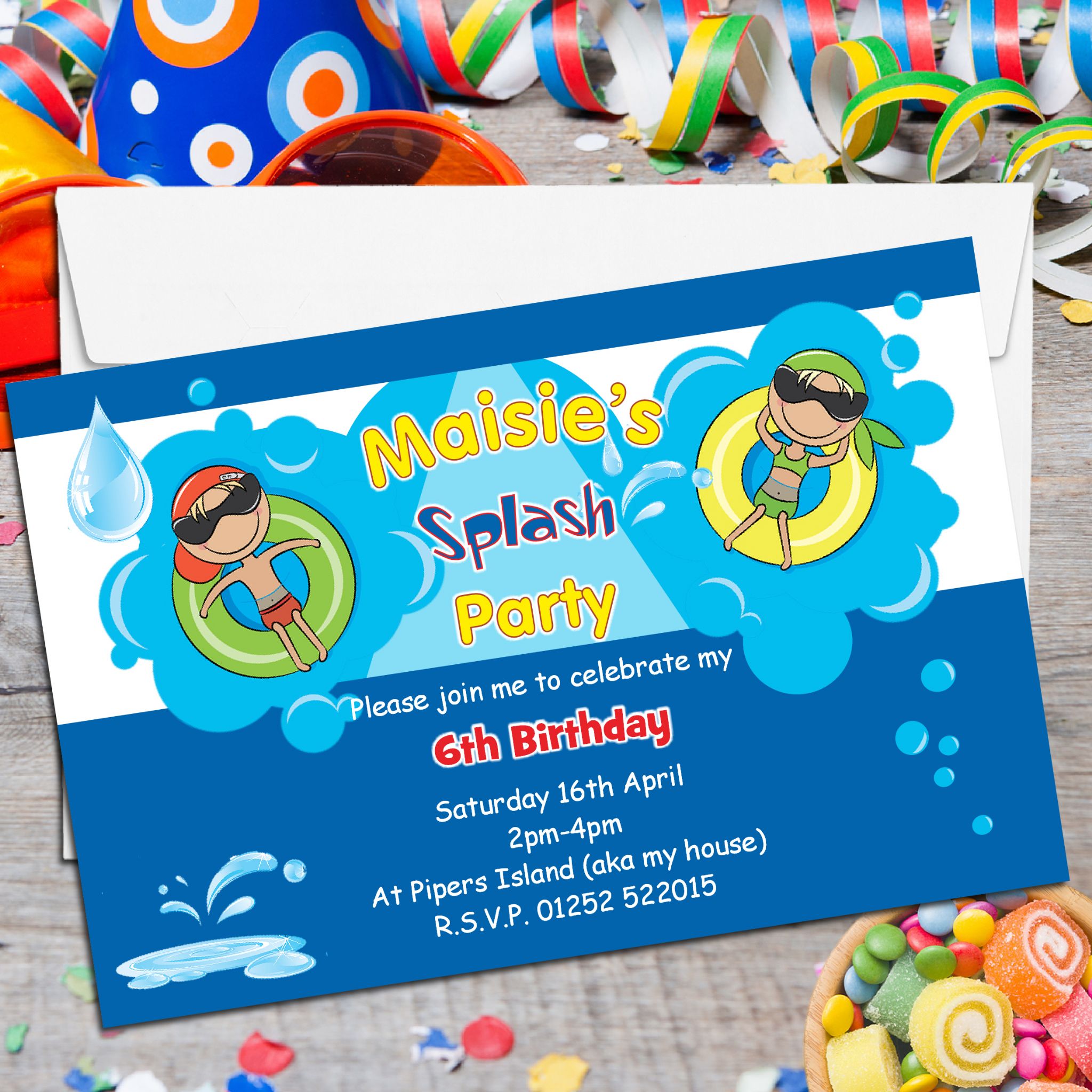 Swimming Pool Party Invitations
