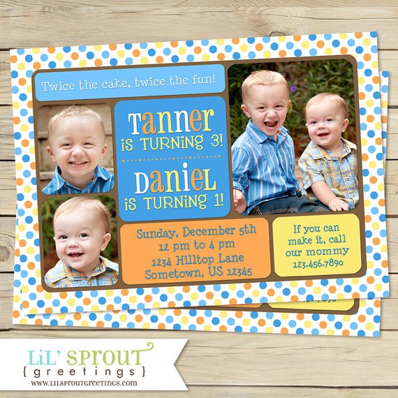 Twin Boys Invitation With Names