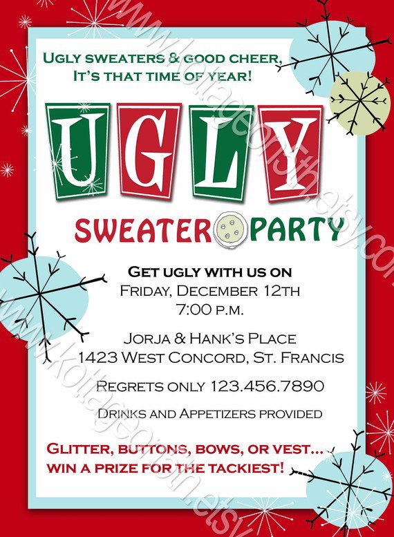 Ugly Sweater Party Invitation Wording