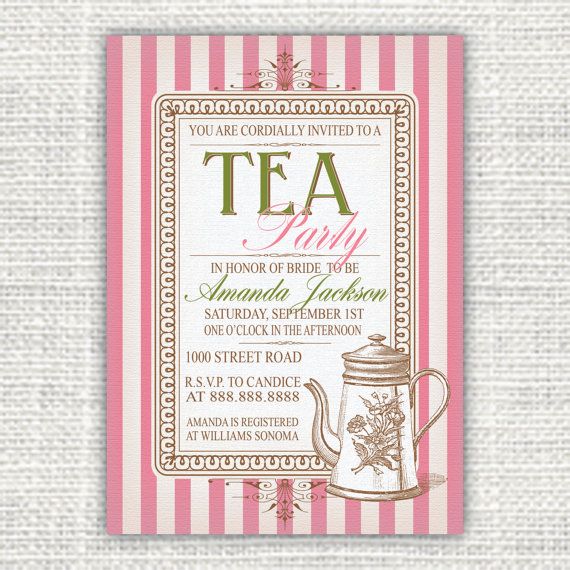 Vintage Tea Party Invitations Printable