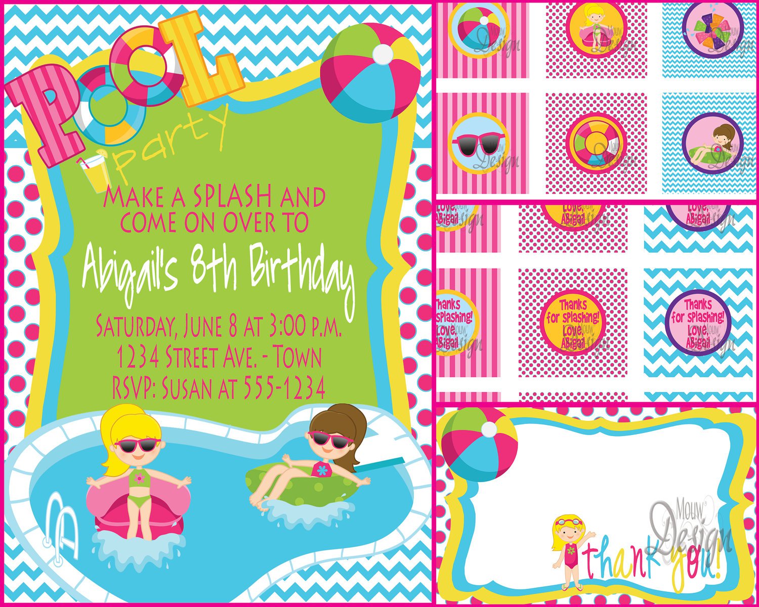 Water Party Invitations Templates