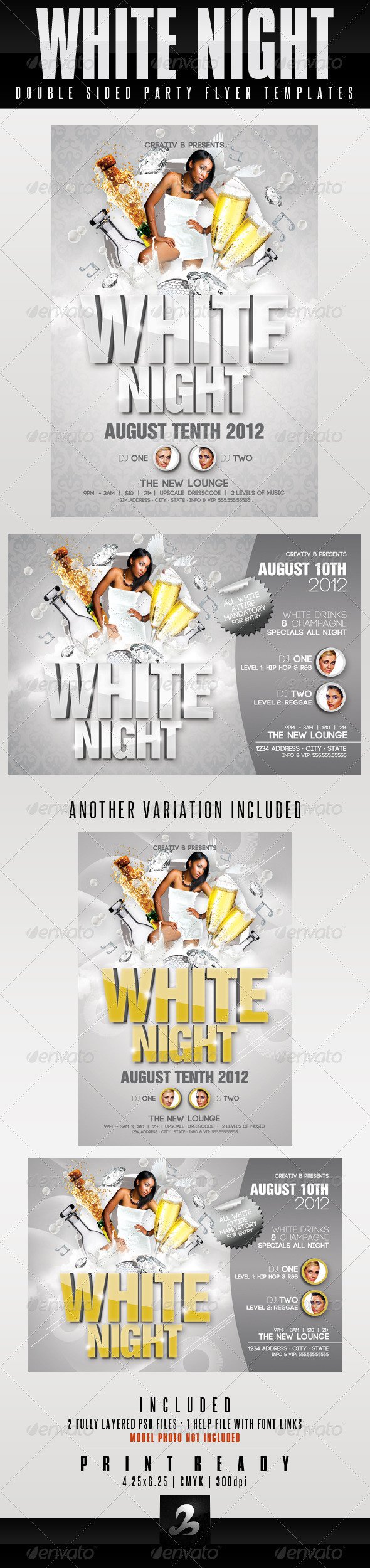 White Party Invitations Templates