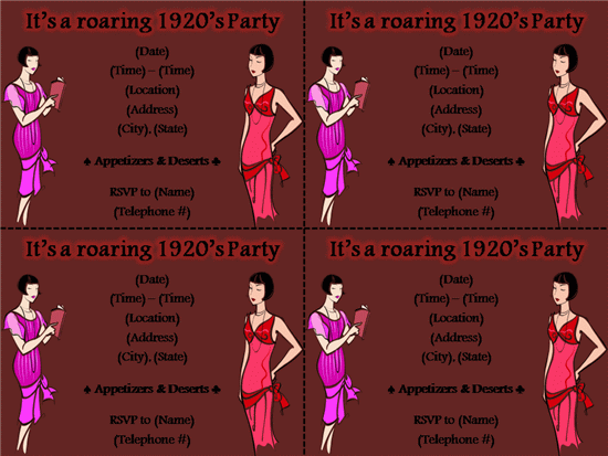 1920s Party Invitation Templates