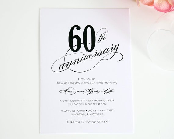 60 Wedding Anniversary Invitation Wording