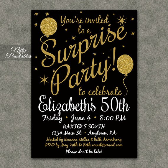 70th Surprise Party Invitations