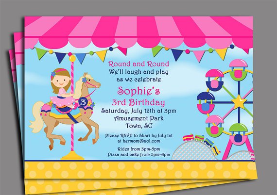 Amusement Park Birthday Invitations Free