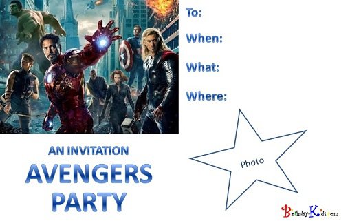 Avengers Printable Birthday Invitations