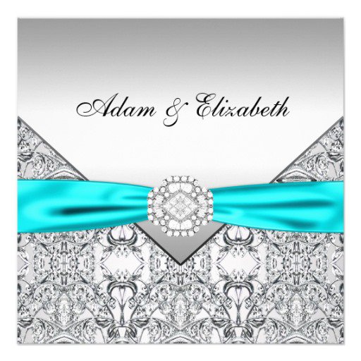Baby Blue And Silver Invitations
