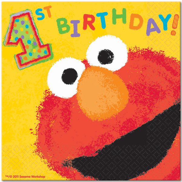 Baby Elmo First Birthday Invitations