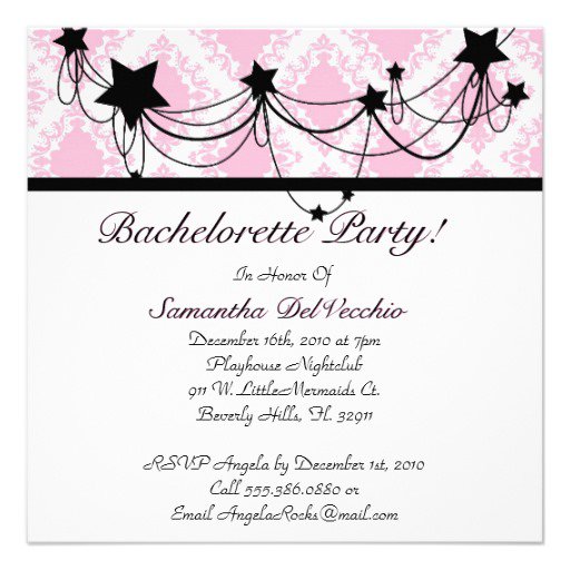 Bachelorette Party Invitation Layout