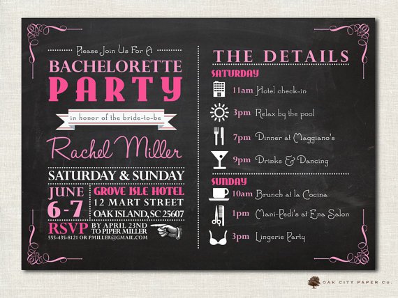 Bachelorette Party Invitations Downloadable