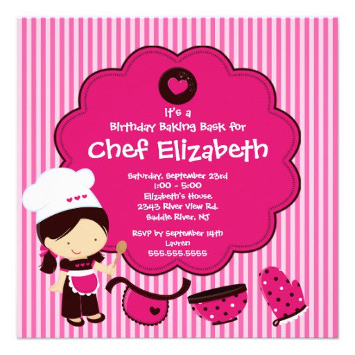 Baking Birthday Party Invitations