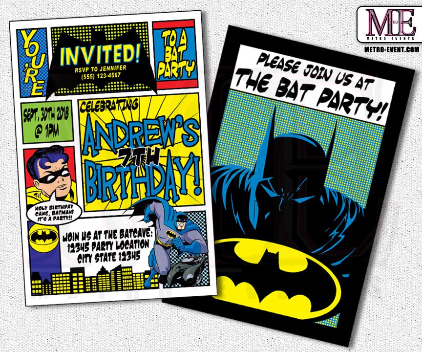 Batman Birthday Party Invitation Ideas
