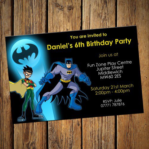 Batman Party Invitations Uk