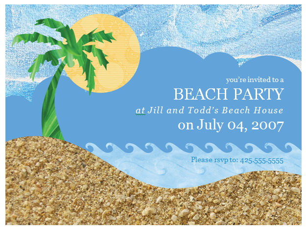 Beach Theme Party Invitation Template