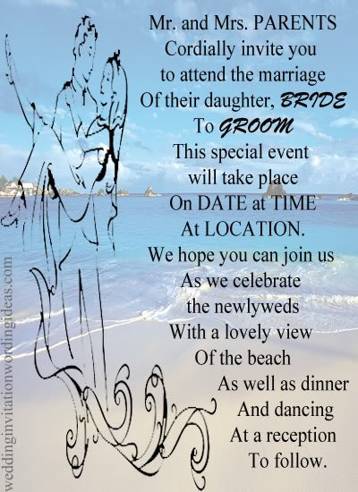 Beach Wedding Invitation Wording Ideas