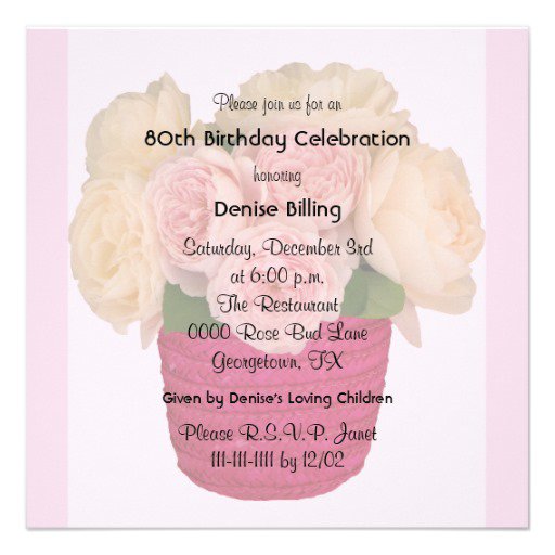 Birthday Invitation Templates For Flower Garden